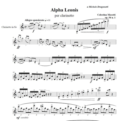 Alpha Leonis per clarinetto Sib