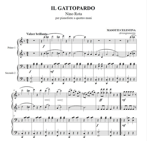 Il Gattopardo N. Rota pianoforte a quattro mani