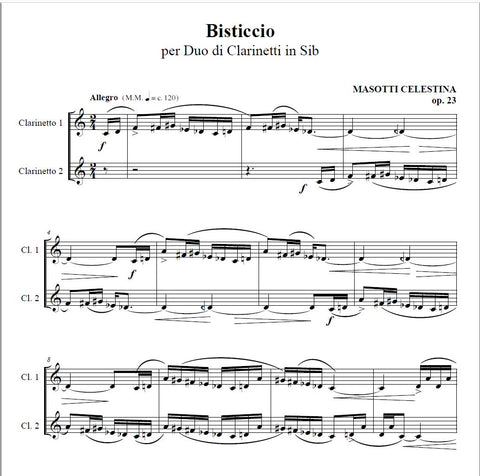 Bisticcio Duo Clarinetto in si b