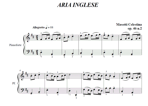 Aria Inglese per pianoforte
