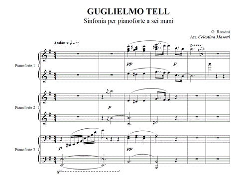 Guglielmo Tell G. Rossini per pianoforte a sei mani